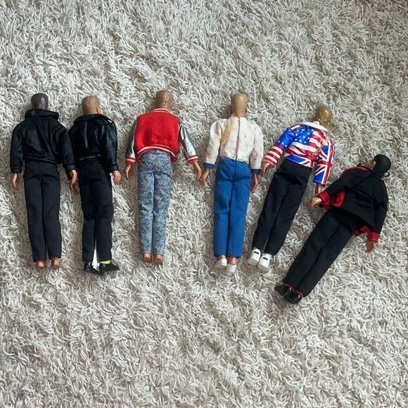 Vintage New Kids On The Block Dolls 6 Piece Set 1990s Hangin’ Loose Figures - Picture 2 of 10